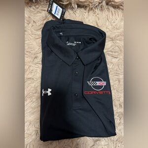 Under Armour Black Polo with Corvette Logo